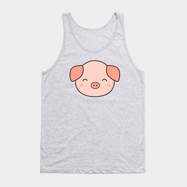 Kawaii Cute Pig Tank Top by happinessinatee